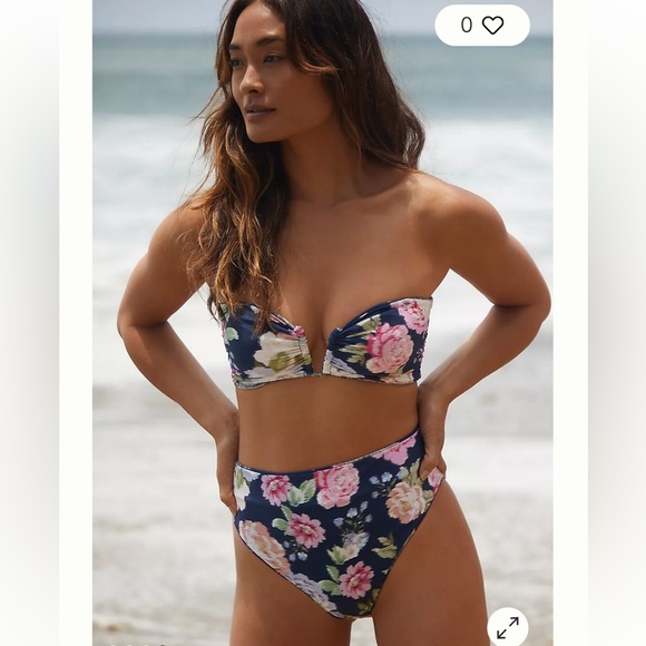 Maaji Anthropologie Sustainable Night Jungle Irene Reversible Bandeau Bikini - Picture 2 of 14